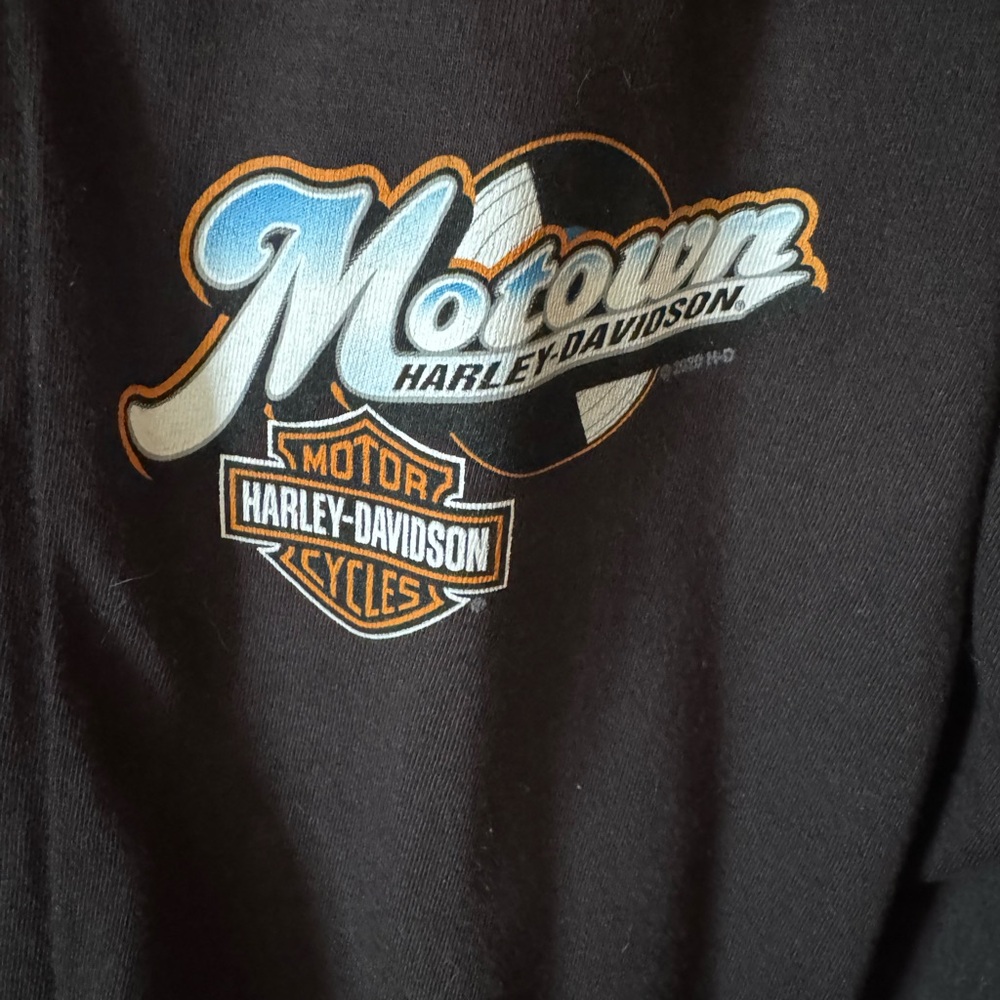 Harley-Davidson Black Jacket with Orange and Blue Accents